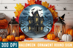 Halloween Round Sign Design PNG Perfect for Spooky Season Product Image 1