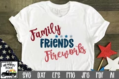 Family Friends Fireworks SVG Cut File - Patriotic SVG DXF Product Image 1