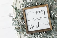 Pray Wait Trust - Faith - Christian - SVG EPS JPG PDF - God Product Image 1