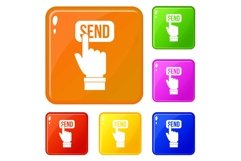 Email communication concept icons set vector color Product Image 1