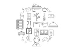 Public icons set, outline style Product Image 1