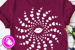 Kiss Love mandala svg Heart lips lipstick clipart Valentines Product Image 1