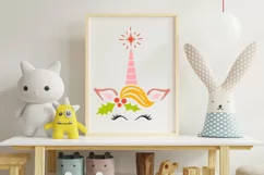 Christmas unicorn svg, unicorn reindeer face, xmas t shirt. Product Image 2