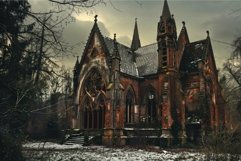 Gothic chapel in winter twilight Product Image 1