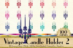 100 Vintage Candle Holder Clip Arts, Antique, Chandelier Product Image 1