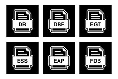 Set Of File Formats Icons Product Image 1