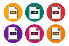 Set Of File Formats Icons Product Image 1
