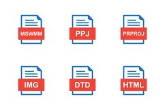 Set Of File Formats Icons Product Image 1