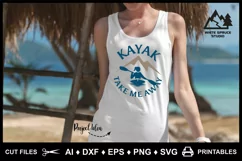 Kayaking SVG, Kayak Take Me Away, Mountains, Woman Kayaking Product Image 11