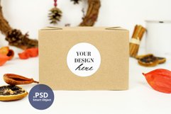 Winter Sticker Mockup PSD, Craft Box Mockup Full Wrap PSD Product Image 3