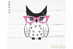 Woodland Owl SVG, Owl with Glasses SVG Product Image 1