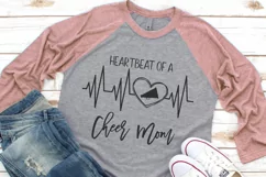 Heartbeat of a Cheer Mom SVG DXF PNG Cut File Product Image 2