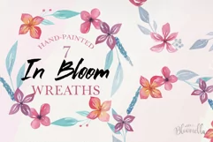 In Bloom Wreaths Watercolor 7 Flowers Leaves Pink Mint Product Image 1