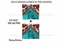 Cowhide 20oz Skinny Tumbler Sublimation Turquoise Design PNG Product Image 3