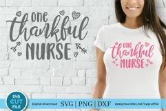 Nurse svg- One thankful nurse svg or dxf for crafters Product Image 1