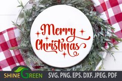 Merry Christmas SVG - Arabesque, Round Ornament Product Image 4