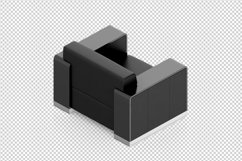 Isometric Arm Chair 3D isolated render Product Image 1