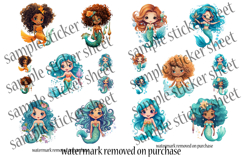 Cute Mermaid Stickers Printable | 80 Chibi Anime Designs Product Image 7