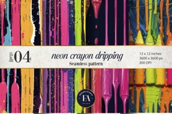 Neon Crayon Drip Texture | Bright Dripping Crayon Pattern Product Image 1