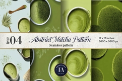 Matcha Green Tea Pattern, Matcha Aesthetic Digital Paper Product Image 1