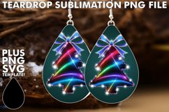 Charming TEARDROP Earrings Design, Neon Xmas Product Image 1