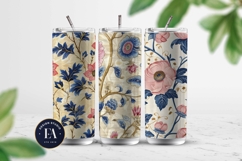 Vintage Pink and Blue Floral Pattern | Ornamental Flowers Product Image 2