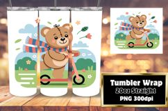 GRACEFUL 20oz Tumbler Design for Sublimation , Cute Bear Product Image 1