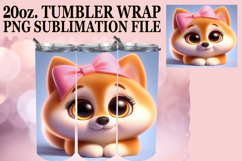 Heartfelt Sublimation 20oz tumbler wrap, 3D Dog Product Image 1