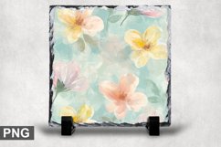 Pastel Flowers Square Sublimation Slate Design Product Image 1