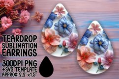 Fresh Floral Teardrop Earrings: Sublimation Elegance Product Image 1