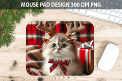 Christmas Cute Cat Mouse Pad Sublimation - Animal PNG Design Product Image 1