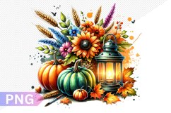 Autumn Harvest Pumpkin Sublimation - Pumpkin Clipart Design Product Image 1