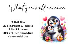Valentine&#039;s Day Penguins Tumbler Wrap Sublimation Design Product Image 2