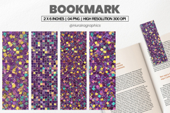 Purple Holographic Bookmark PNG, Bookmark Sublimation Product Image 1