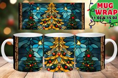 Christmas Tree Stained Glass Whirl 11oz 15oz Mug Wrap Product Image 1