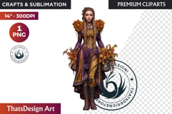 Fantasy Autumn Guardian - Epic Fall Character Clipart PNG Product Image 1