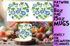 Heart Floral Pattern Mug Wrap Sublimation Art Product Image 1