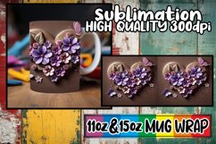 Lively spirit 11oz 15oz mug wrap, 3D Heart Product Image 1