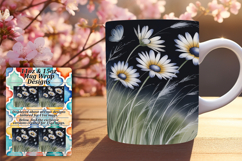 Bright 11oz Mug Wrap Png Design , Flowers Product Image 1