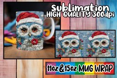 Christmas Owl Embroidery Wrap 11oz 15oz Mug Design Product Image 1