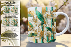 Joyful 15oz Mug Wrap Png Artwork , 3D Flower Product Image 1