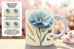 CLASSY PNG Mug Wrap Design 15oz , 3D Flower Product Image 1
