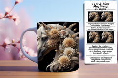 ELEGANT 11oz Mug Wrap PNG Design , Horse Product Image 1