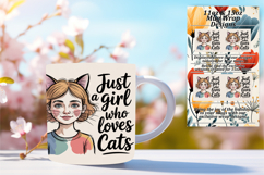 Stylish 15oz Mug Wrap Png Design , Just A Girl Product Image 1