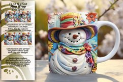 Festive Snowman Sublimation Mug Wrap 11oz/15oz Winter Joy Product Image 1