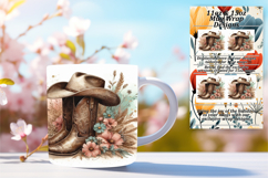 Stylish 15oz Mug Wrap Png Artwork , Western Product Image 1