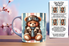 Graceful 11oz Mug Wrap Png Template , Teddy Bear Product Image 1