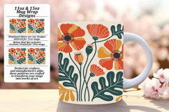 Sophisticated 15oz Png Mug Wrap , Flowers Product Image 1