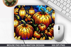 Pumpkin Mouse Pad Sublimation, Halloween Mouse Pad PNG Product Image 1