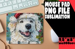 Festive Winter Design Peeking Dog Mouse Pad Sublimation Product Image 1